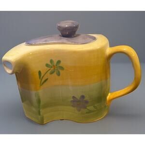 Vintage Herman Dodge And Sons Teapot Floral Design Unique Easter Spring EUC